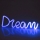 LED Neon-wanddecoratie DREAM LED/3W/3xAA USB blauw