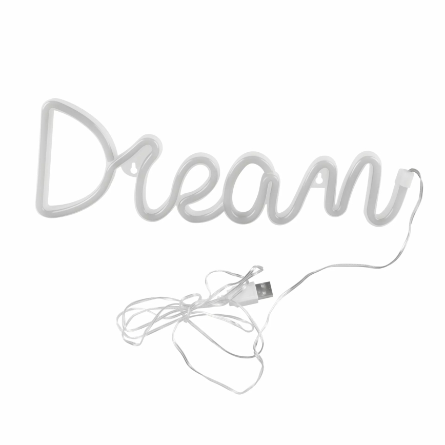 LED Neon-wanddecoratie DREAM LED/3W/3xAA USB blauw