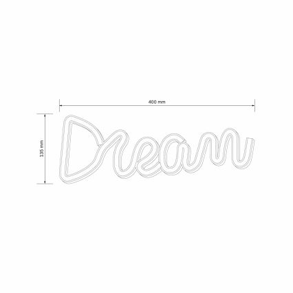 LED Neon-wanddecoratie DREAM LED/3W/3xAA USB blauw
