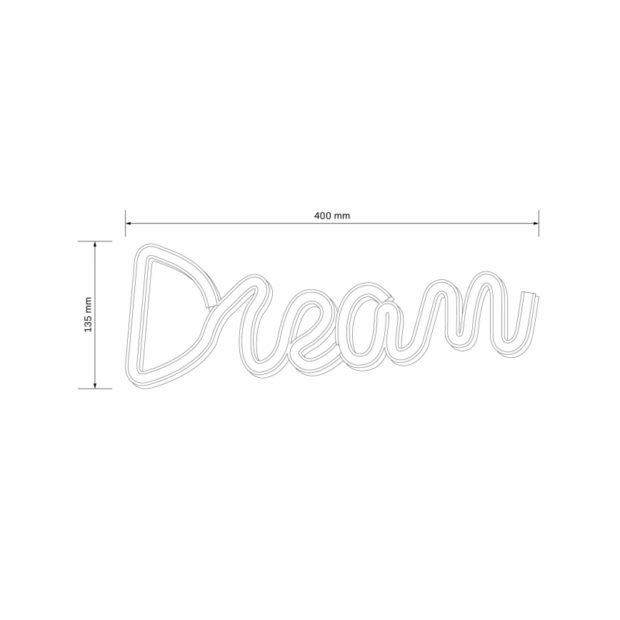 LED Neon-wanddecoratie DREAM LED/3W/3xAA USB blauw