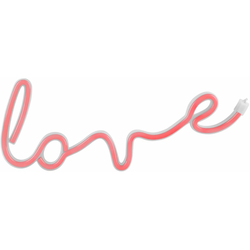 LED Neon-wanddecoratie LOVE LED/3W/3xAA USB rood