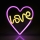 LED Neon-wanddecoratie LOVE LED/3W/3xAA USB roze