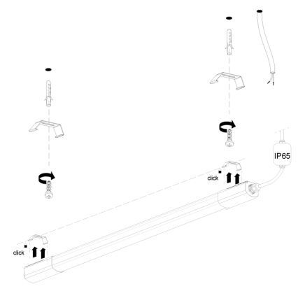 LED Onder keukenkast verlichting LED/36W/230V 4000K 120 cm zwart