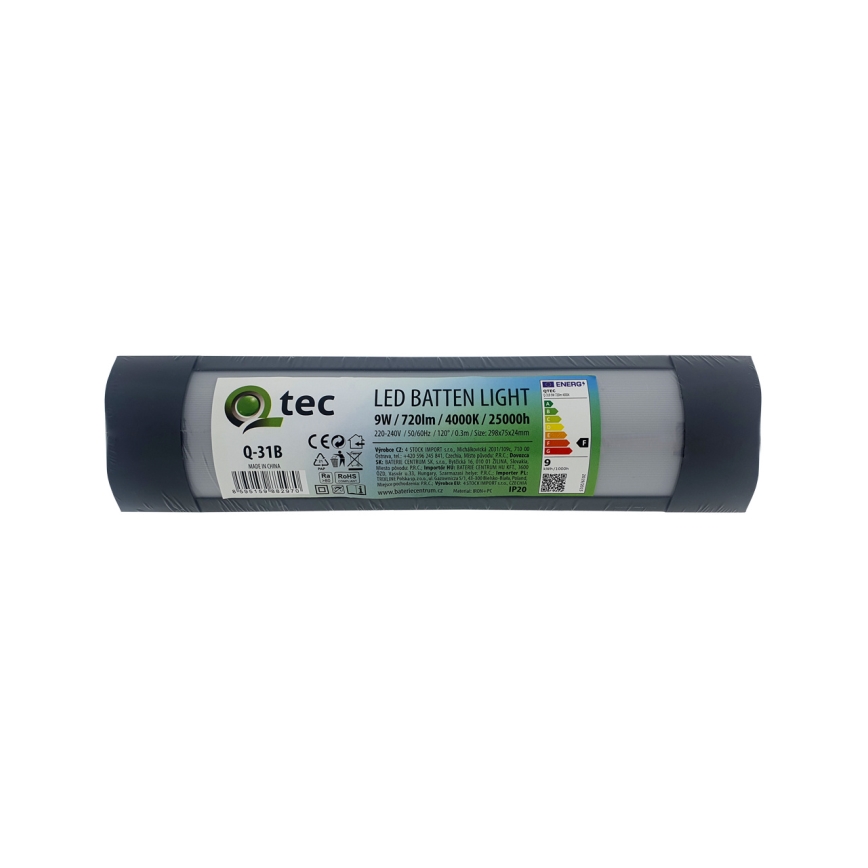 LED Onder keukenkast verlichting QTEC LED/9W/230V 30 cm zwart
