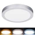 LED Opbouw-/inbouwpaneel 2-in-1 18W/230V 3000/4000/6000K Ø 22,5 cm IP54 zilver