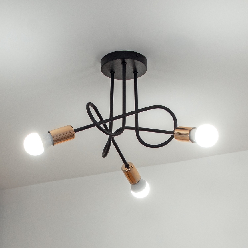 LED opbouwkroonluchter OXFORD 3xE27/15W/230V zwart