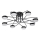 LED Opbouwlamp 8xLED/7W/230V 3000-6000K Ø 70 cm zwart