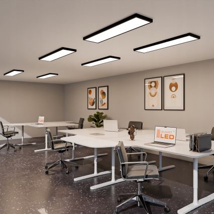 LED opbouwpaneel LED/60W/230V 30x120 cm zwart