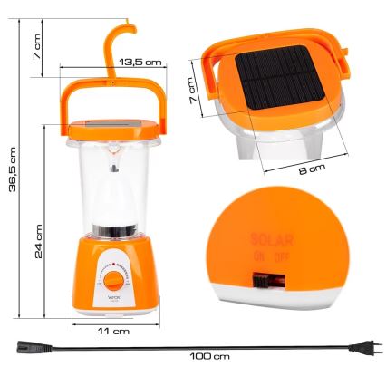 LED Dimbaar oplaadbaar zonne- lamp met powerbankfunctie LED/230V 710 glanzend 1600 mAh