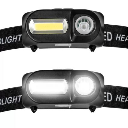 LED Oplaadbare Dimbare Hoofdlamp 2xLED/5V IP44 210 lm 2000 mAh