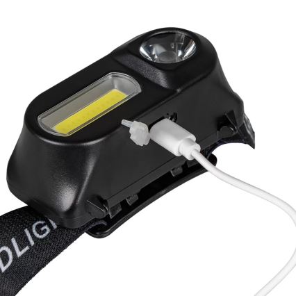 LED Oplaadbare Dimbare Hoofdlamp 2xLED/5V IP44 210 lm 2000 mAh