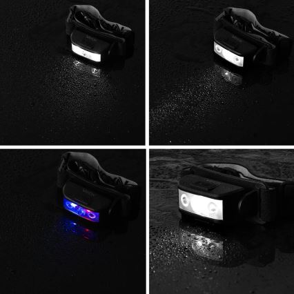 LED Oplaadbare dimbare hoofdlamp 3xLED/5V IPX4 100 lm 1200 mAh