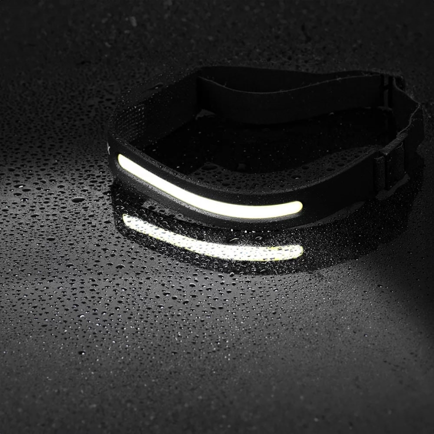 LED Oplaadbare hoofdlamp met dimmer en sensor 2xLED/5V IP44 350 lm 1200 mAh
