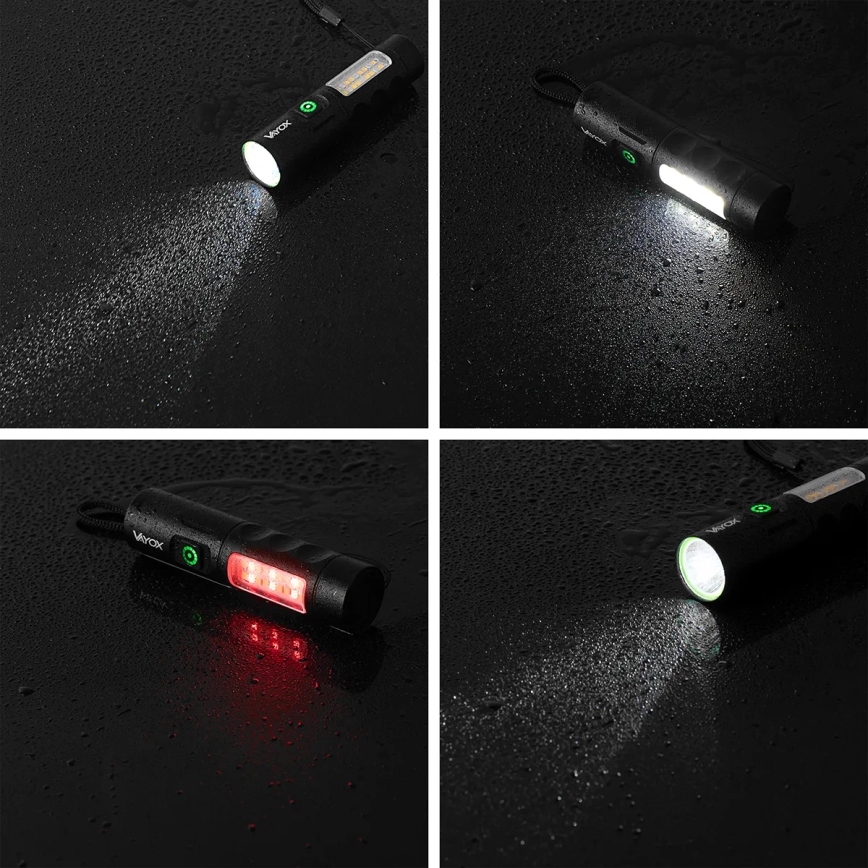 LED Dimbare Oplaadbare Zaklamp met Rood Licht LED/5W/5V IPX4 250 lm 2000 mAh