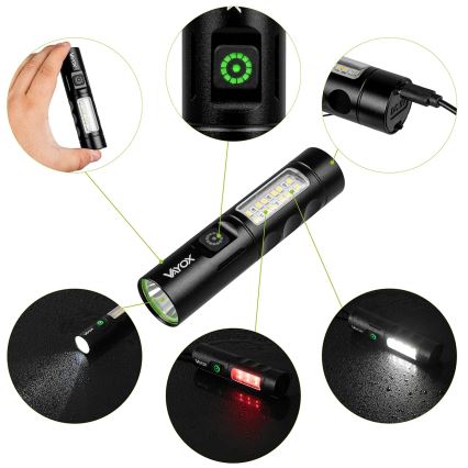 LED Dimbare Oplaadbare Zaklamp met Rood Licht LED/5W/5V IPX4 250 lm 2000 mAh