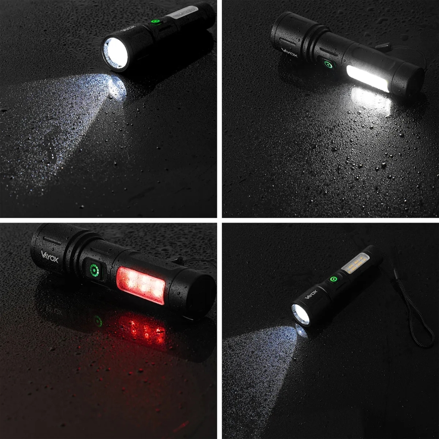 LED Dimbare Oplaadbare Zaklamp met Rood Licht LED/5W/5V IPX4 260 lm 2000 mAh