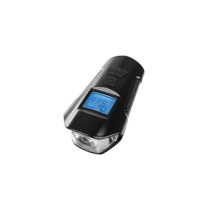 LED Oplaadbare fietszaklamp met teller en bel LED/1500 mAh IP65