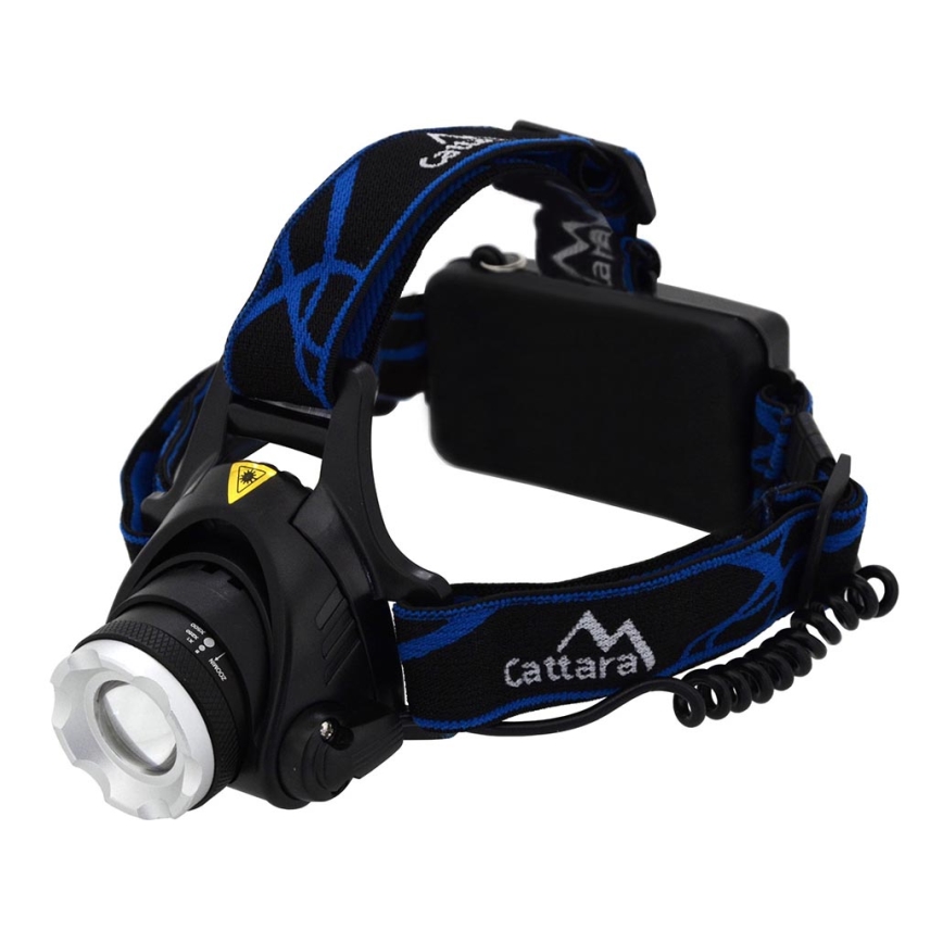 LED Oplaadbare hoofdlamp LED/6W/7,4V 5600 mAh IP44 zwart/blauw