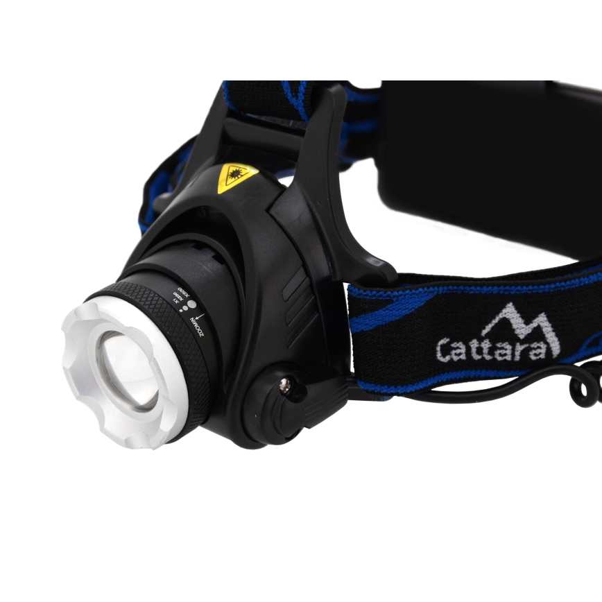 LED Oplaadbare hoofdlamp LED/6W/7,4V 5600 mAh IP44 zwart/blauw