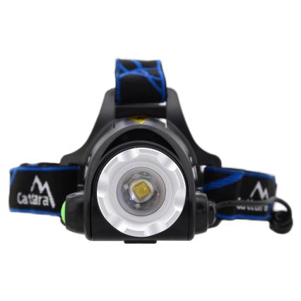 LED Oplaadbare hoofdlamp LED/6W/7,4V 5600 mAh IP44 zwart/blauw