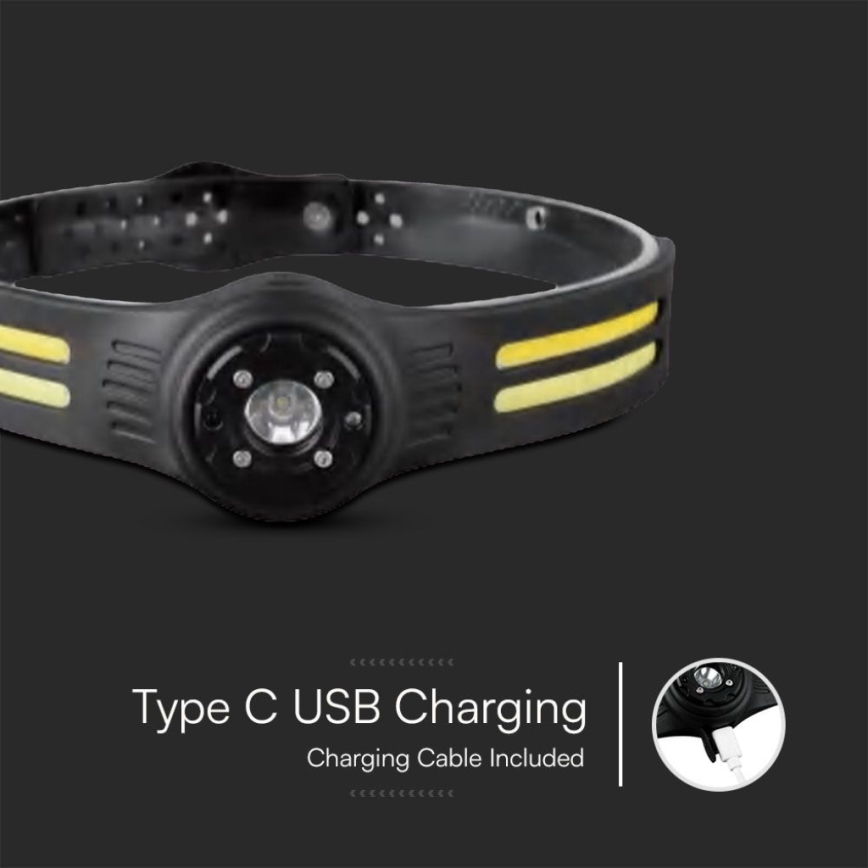 LED Oplaadbare hoofdlamp met een rood licht USB LED/3W/5V IP43 470 glanzend 5 h 650 mAh
