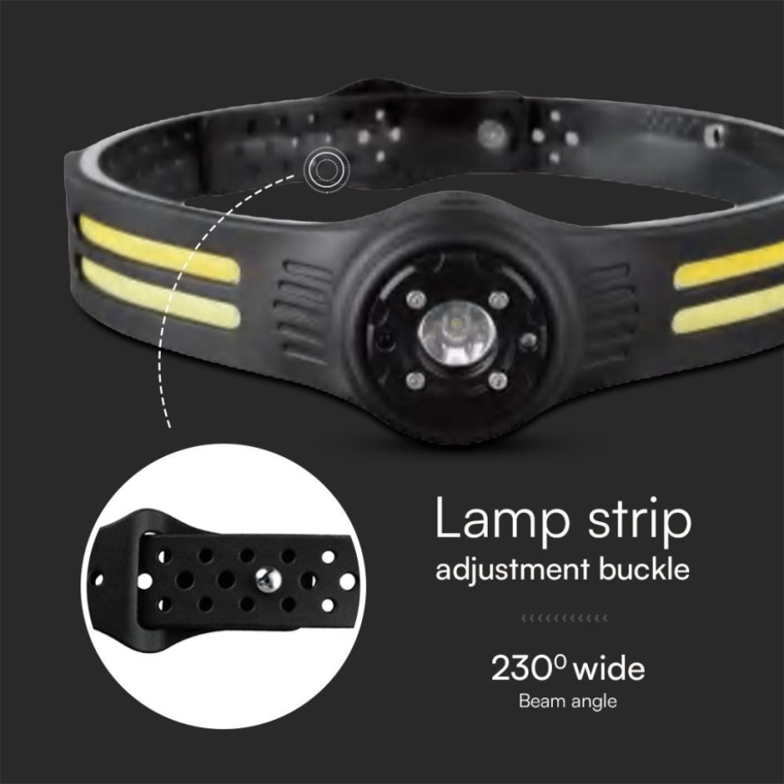 LED Oplaadbare hoofdlamp met een rood licht USB LED/3W/5V IP43 470 glanzend 5 h 650 mAh