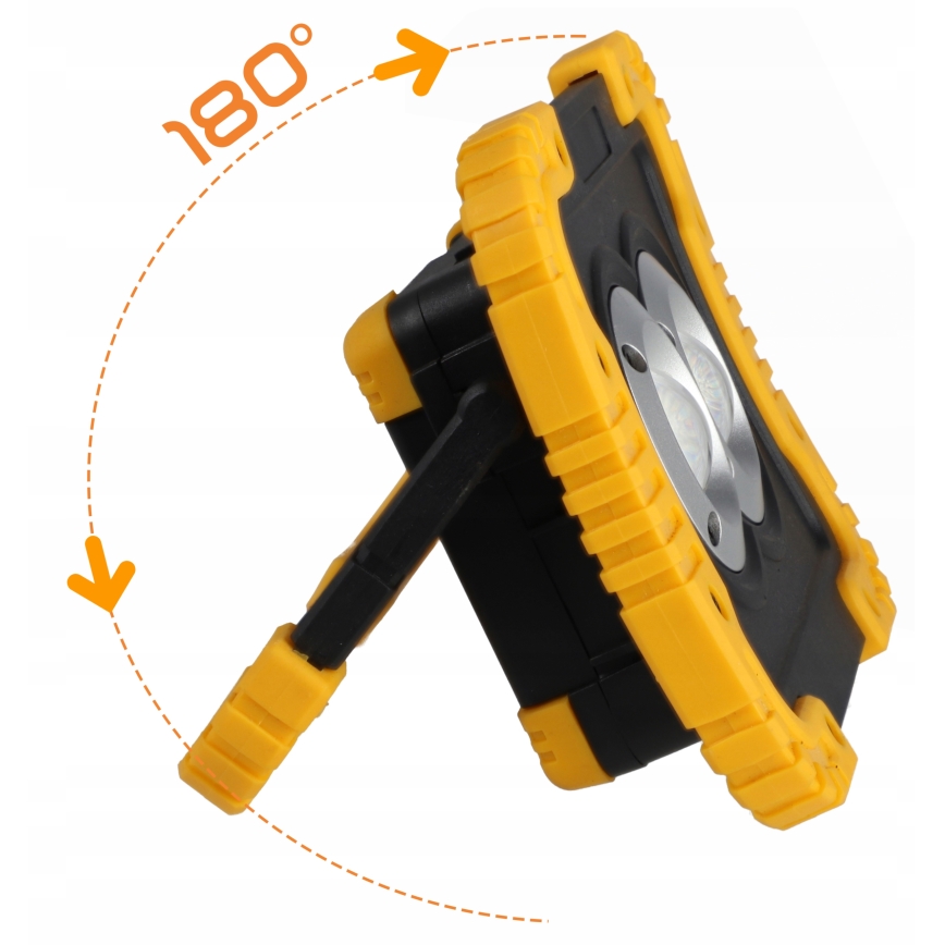 LED-oplaadbare schijnwerper met powerbankfunctie LED/20W/5V 4400 mAh IP44 zwart/geel