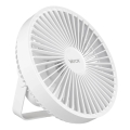 LED Oplaadbare tafelventilator met LED-verlichting LED/2W/5V USB 2400 mAh wit