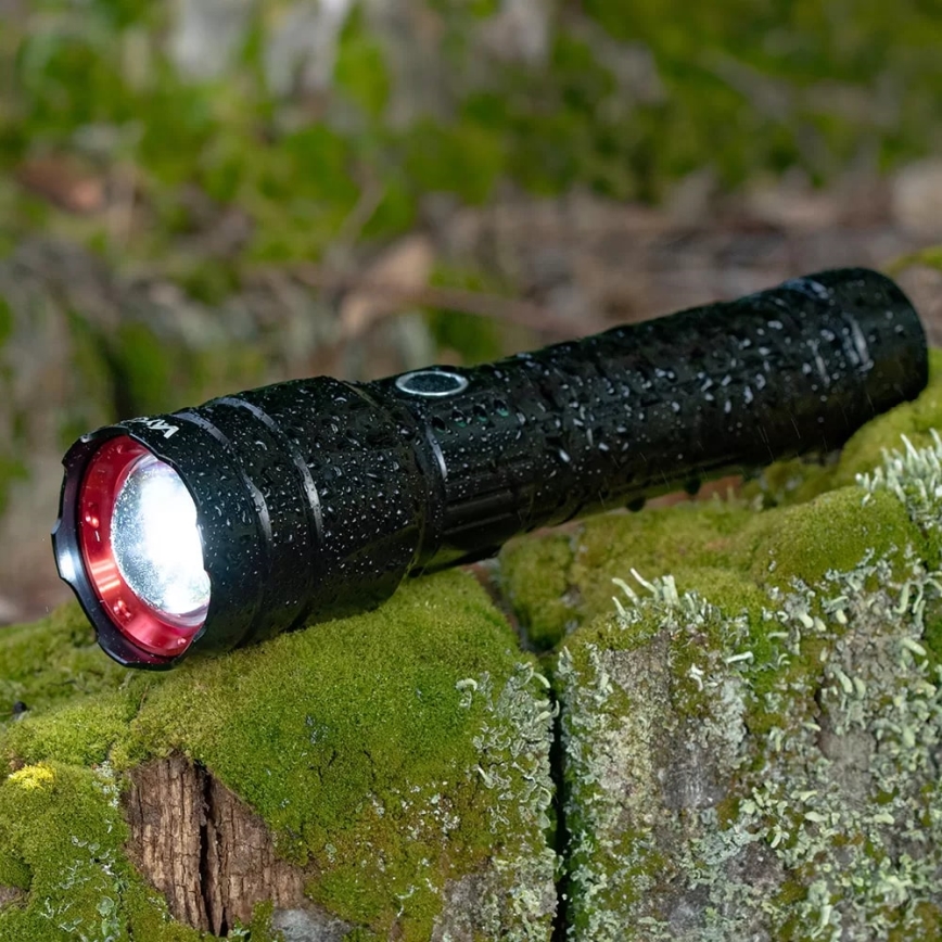 LED Dimbare oplaadbare zaklamp met powerbank Functie LED/30W/5V IPX5 1060 glanzend 5000 mAh