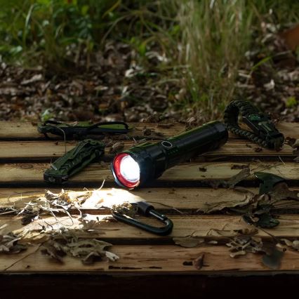 LED Dimbare oplaadbare zaklamp met powerbank Functie LED/30W/5V IPX5 1060 glanzend 5000 mAh