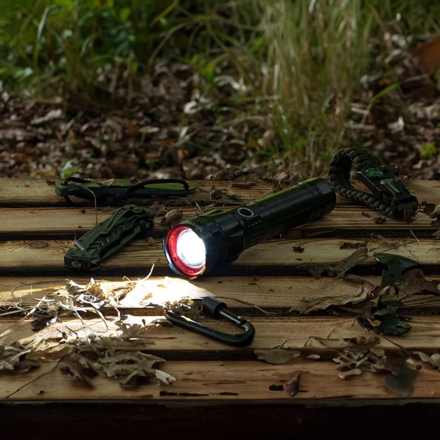 LED Dimbare oplaadbare zaklamp met powerbank Functie LED/30W/5V IPX5 1060 glanzend 5000 mAh