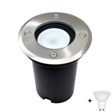 LED Oprit Lamp voor Buiten 1xGU10/6W/230V IP67 mat chroom