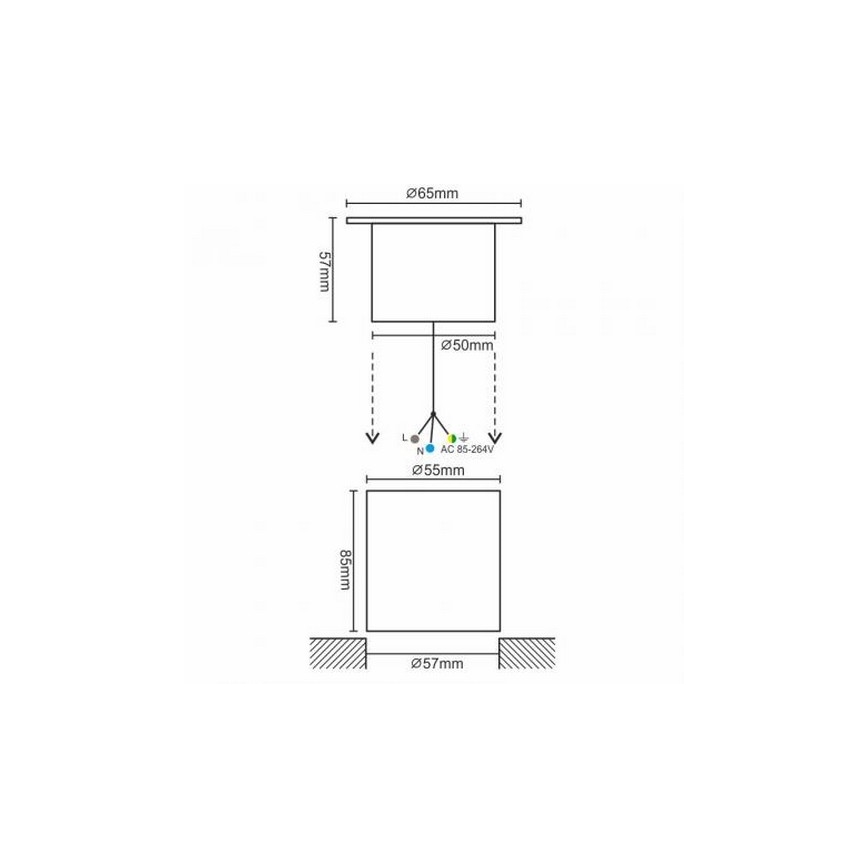 LED opritlamp voor buiten LED/4W/85-264V IP67 2800K