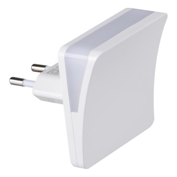 LED oriëntatielamp met schemersensor voor in het stopcontact HOFI LED/0,28W/230V wit