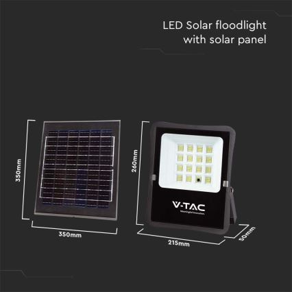 LED Outdoor solar floodlight LED/12W/3,2V 6400K IP65 + remote control