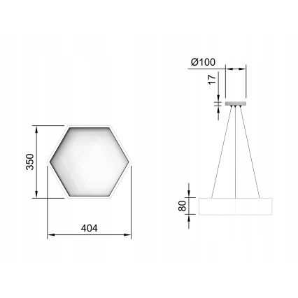 LED-pendellamp aan kabel LED/20W/230V zwart