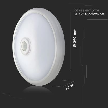 LED Plafond Lamp met Sensor LED/12W/230V 4000K