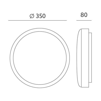 LED Plafond Lamp ZOE LED/24W/230V IP44 zwart