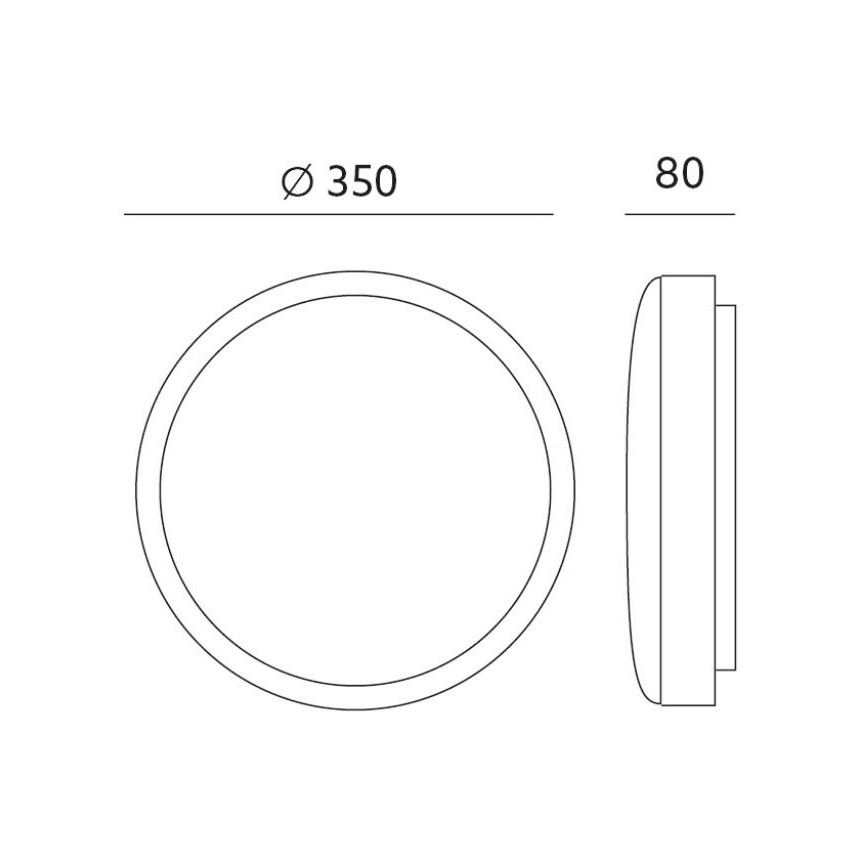 LED Plafond Lamp ZOE LED/24W/230V IP44 zwart