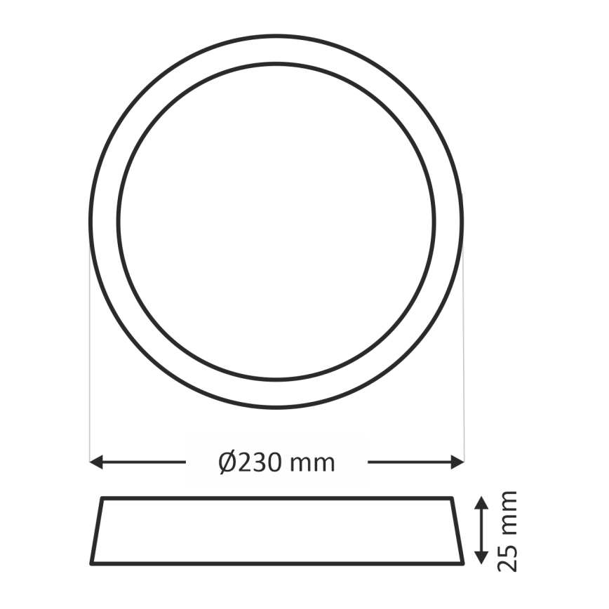 LED-plafondlamp 18W/230V 3000/4000/6500K Ø 23 cm wit