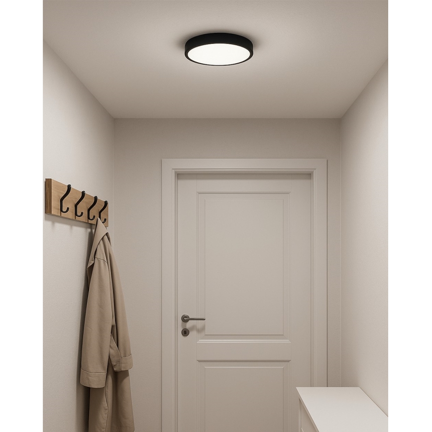 LED-plafondlamp 24W/230V 3000/4000/6500K Ø 30 cm zwart