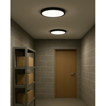 LED-plafondlamp 24W/230V 3000/4000/6500K Ø 30 cm zwart