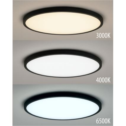 LED-plafondlamp 24W/230V 3000/4000/6500K Ø 30 cm zwart