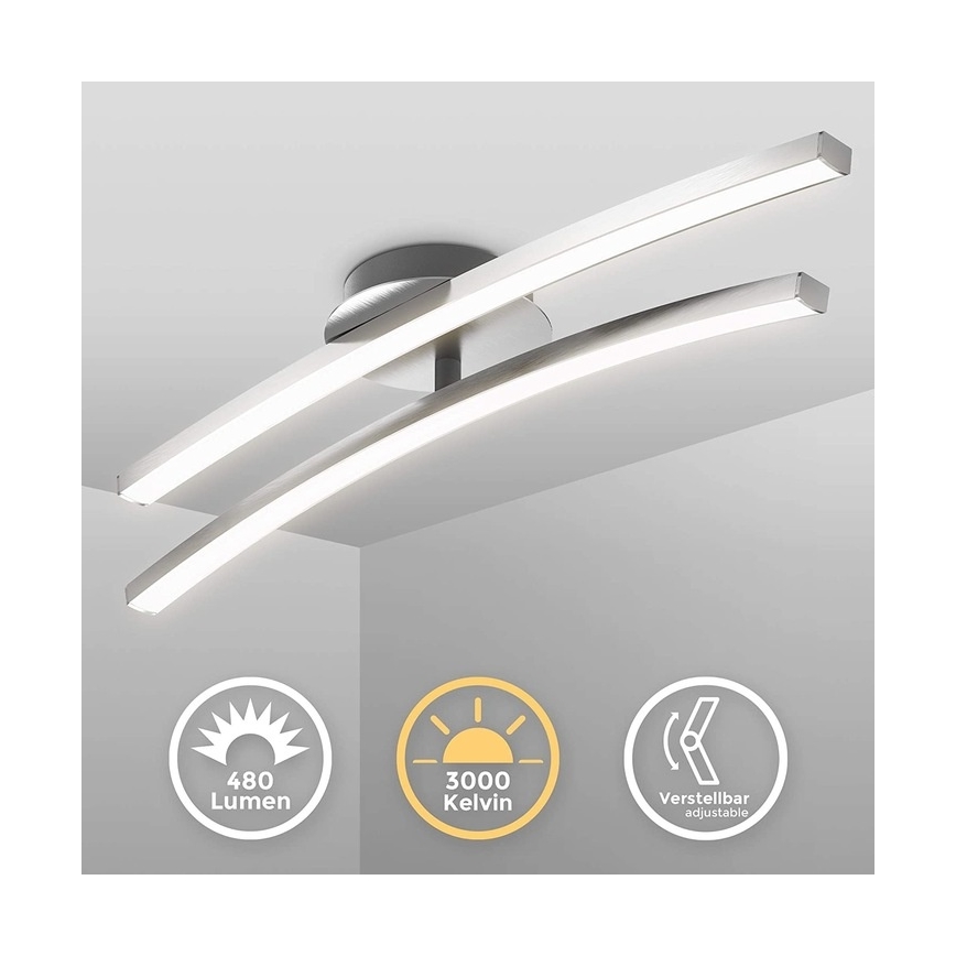 LED plafondlamp 2x 6W LED, 230V, glanzend chroom