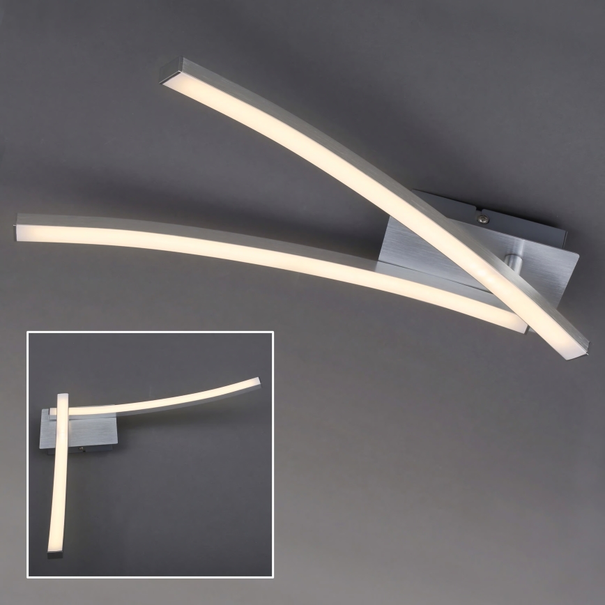 LED-plafondlamp 2xLED/6W/230V 3000K mat chroom