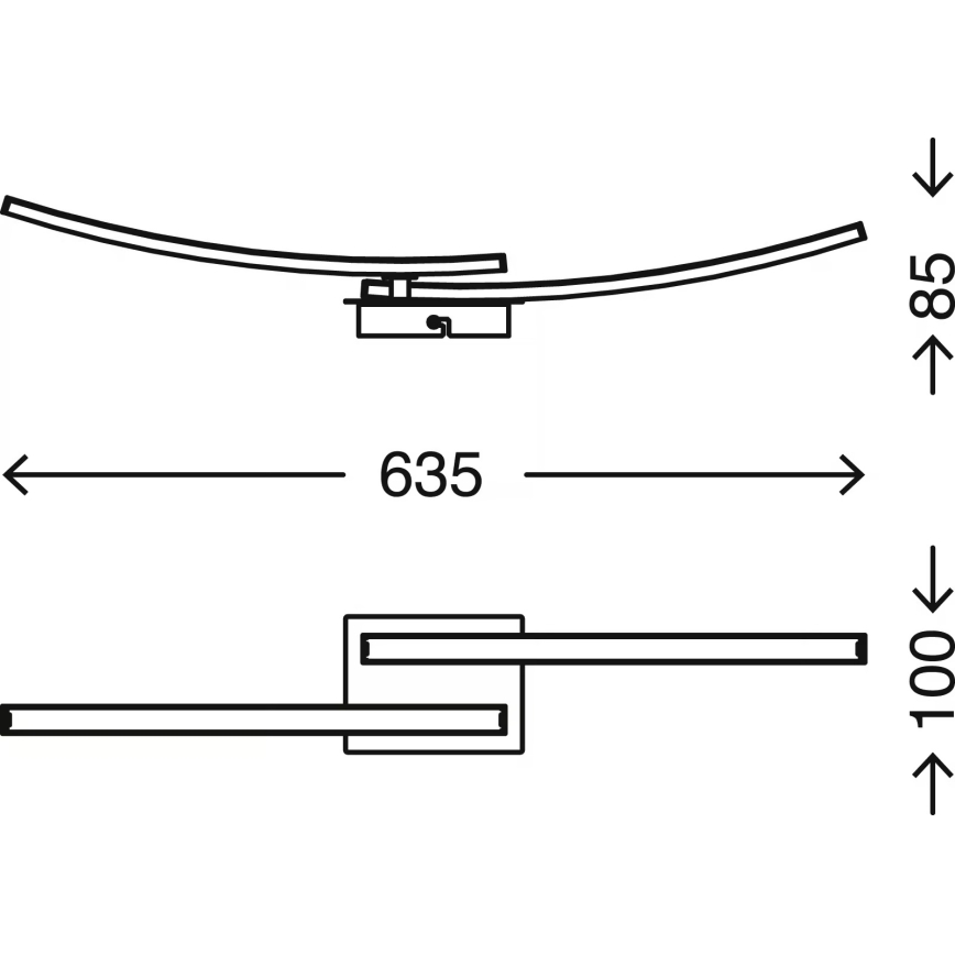 LED-plafondlamp 2xLED/6W/230V 3000K mat chroom