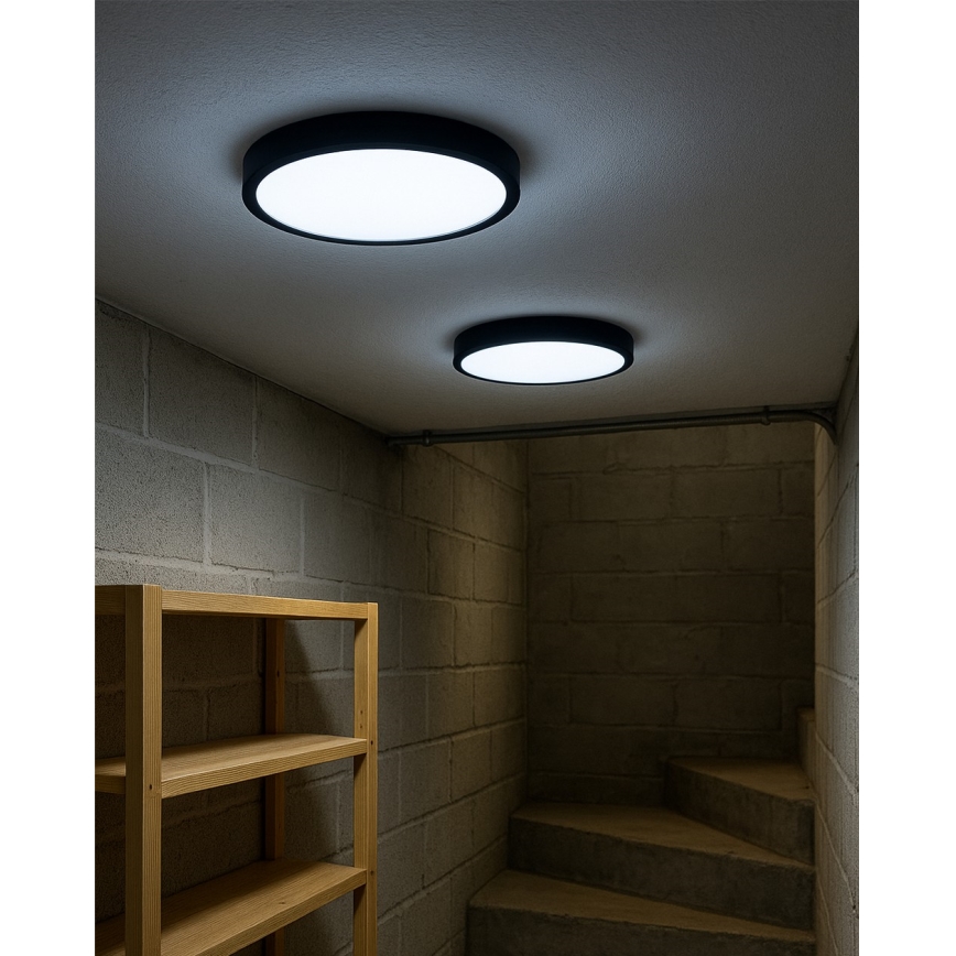 LED plafondlamp 32W/230V, 3000/4000/6500K, Ø 40 cm, zwart