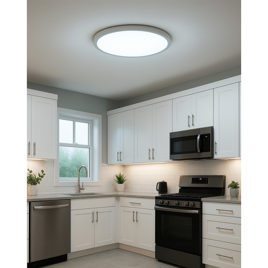 LED-plafondlamp, 32W, 230V, schakelbare kleurtemperatuur 3000/4000/6500K, Ø 40 cm, wit