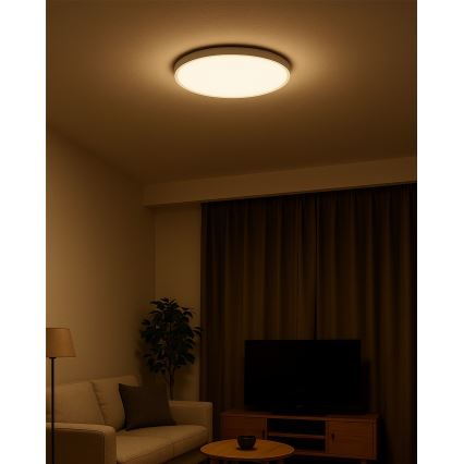 LED-plafondlamp, 32W, 230V, schakelbare kleurtemperatuur 3000/4000/6500K, Ø 40 cm, wit