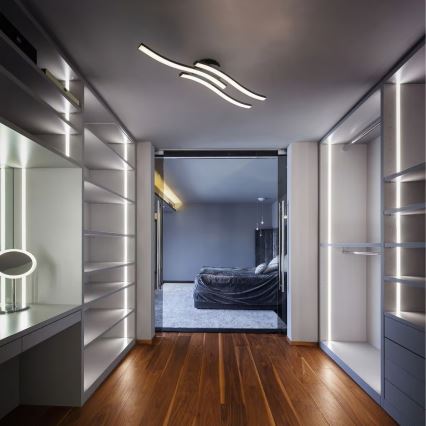 LED-plafondlamp 3xLED/6W/230V 2700K zwart